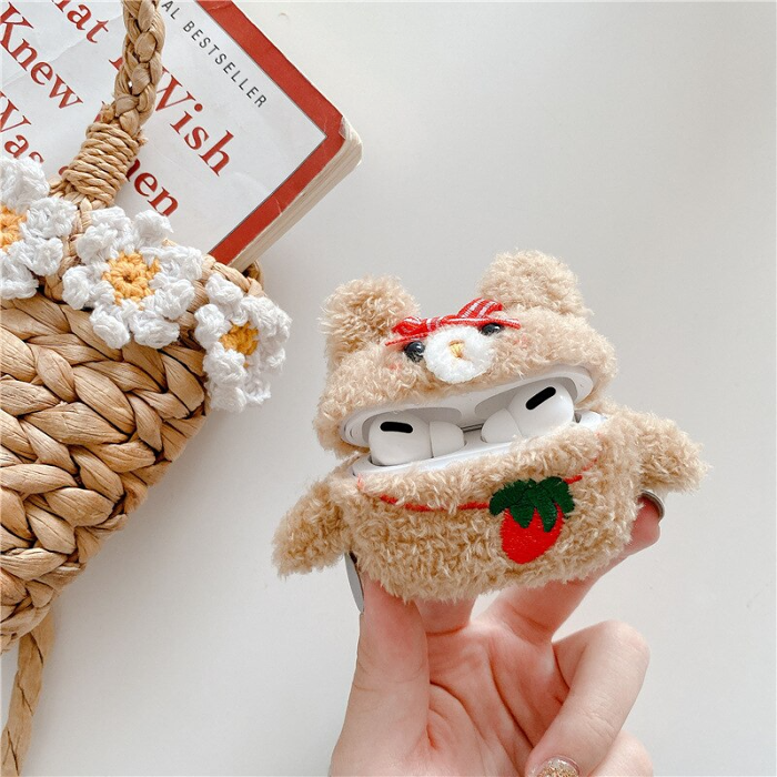 Cottagecore Teddy Bear Face Airpod Case Cover by Veasoon