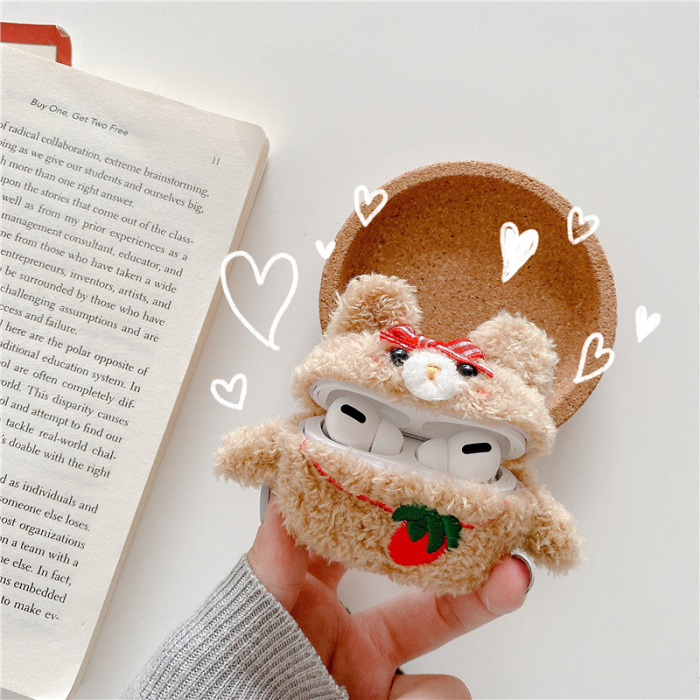Cottagecore Teddy Bear Face Airpod Case Cover by Veasoon