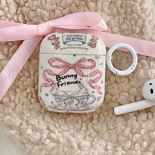 Teacup Bunnies AirPods Charger Case Cover by Veasoon