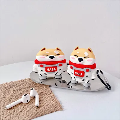 Shiba Inu Astronaut Airpod Case Cover by Veasoon