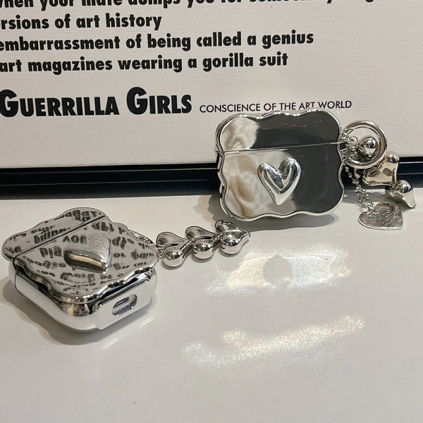 Silver Heart AirPods Case Cover by Veasoon
