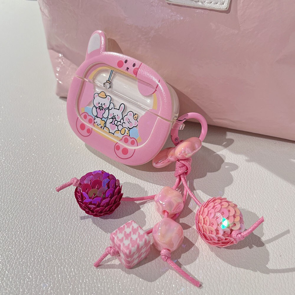 Pink Bunny Crane Game AirPods Case Cover by Veasoon