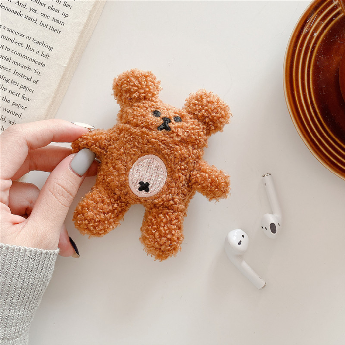 Soft Teddy Bear Airpod Case Cover by Veasoon