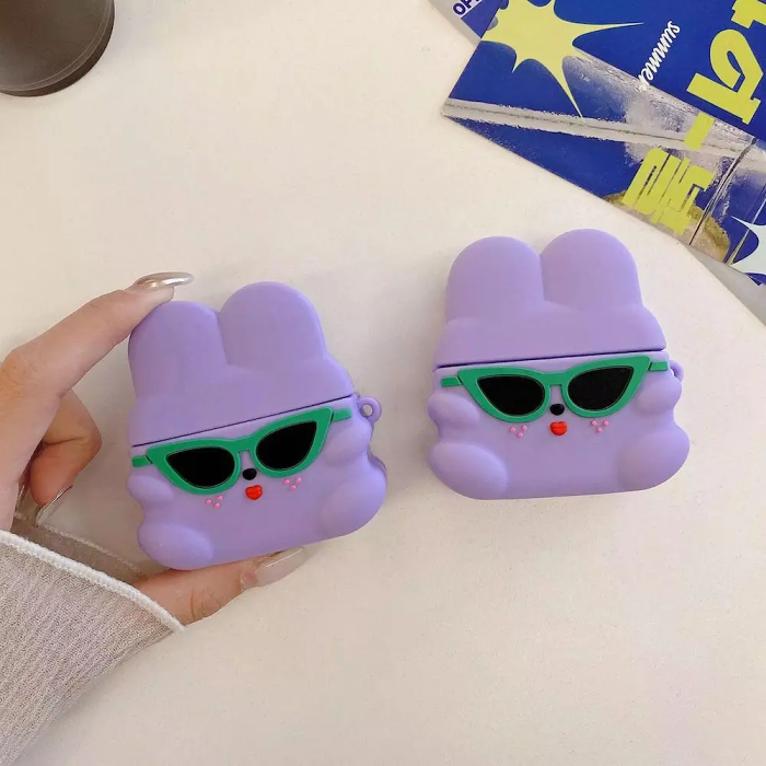 Hip 80s Bunny AirPod Case Cover (3 Colours) by Veasoon