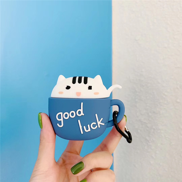 Teacup Cat Airpod Case Cover (2 Colours) by Veasoon
