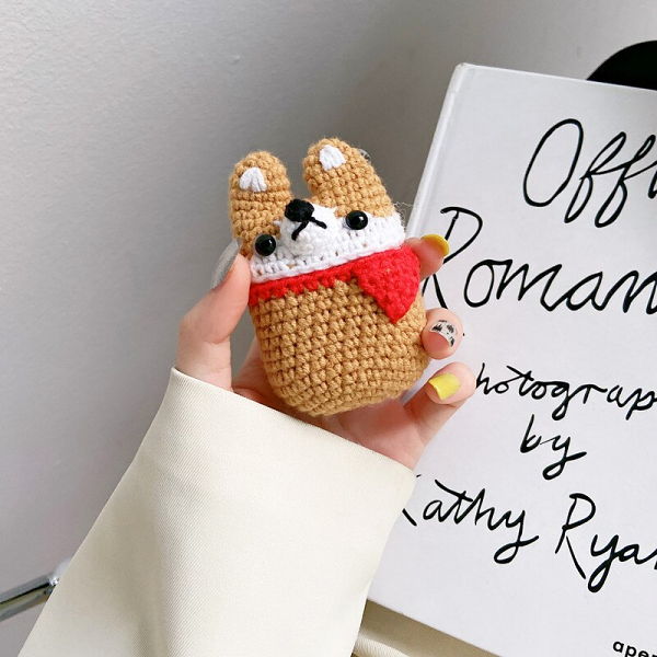 Knitted Shiba Inu AirPod Case Cover by Veasoon