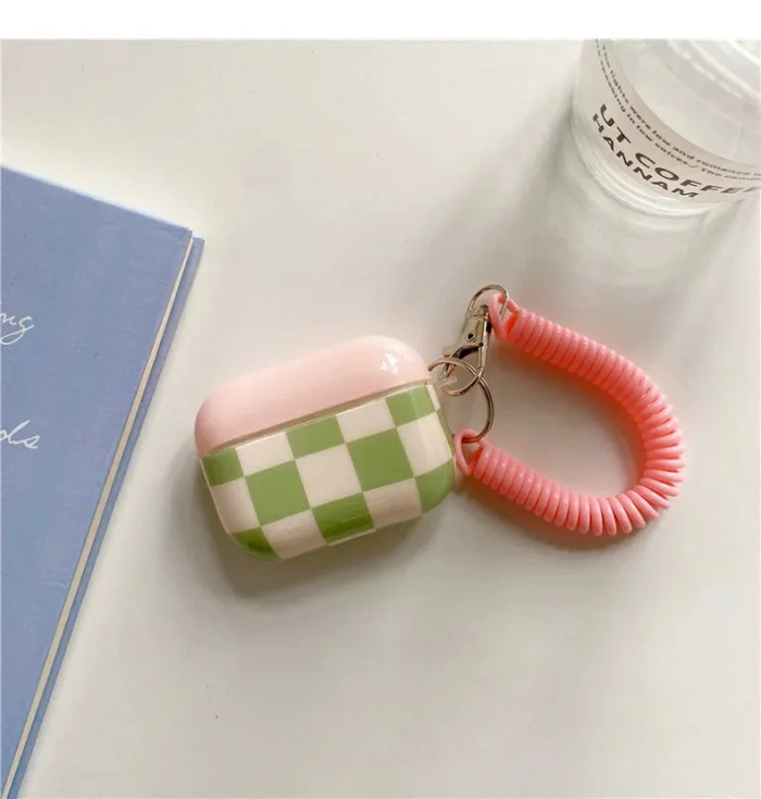 Pastel Checkerboard AirPods Charger Case Cover by Veasoon