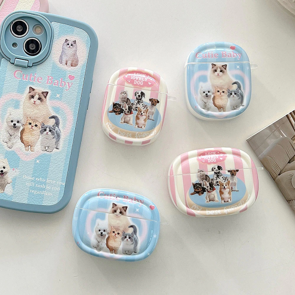 Y2k Kittens and Puppies AirPods Charger Case Covers (2 Designs) by Veasoon