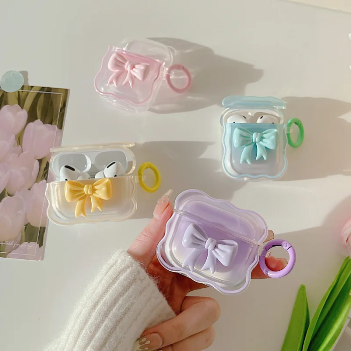 Pastel Bows AirPods Charger Case Cover (4 Colours) by Veasoon