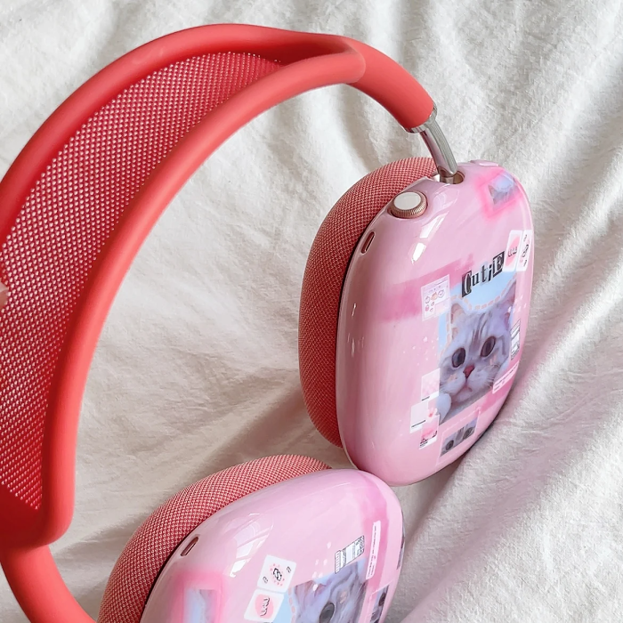 y2k Cat Photo Collage Headphone Covers by Veasoon