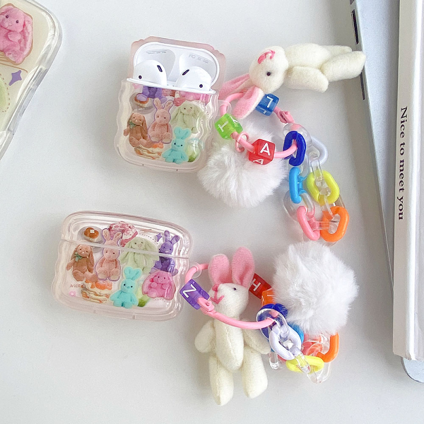 Toy Bunny AirPods Charger Case Cover by Veasoon