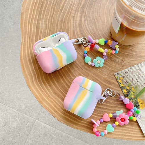 Rainbow Airpod Case Cover with Charm Strap by Veasoon