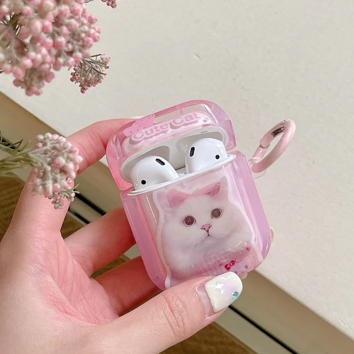 Cute Cat And Lovely Dog AirPods Charger Case Cover (2 Designs) by Veasoon