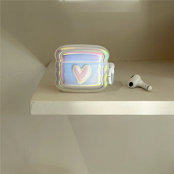 Iridescent Heart AirPods Case Cover by Veasoon