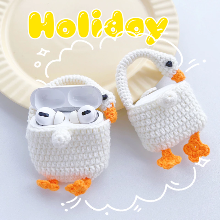 Knitted Goose AirPod Case Cover by Veasoon