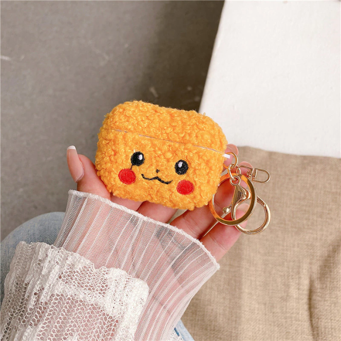 Fluffy Pikachu Airpod Case Cover by Veasoon