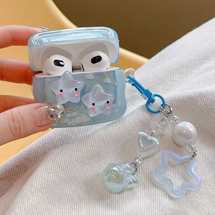 Lucky Stars AirPods Case Cover Wth Charm Strap by Veasoon