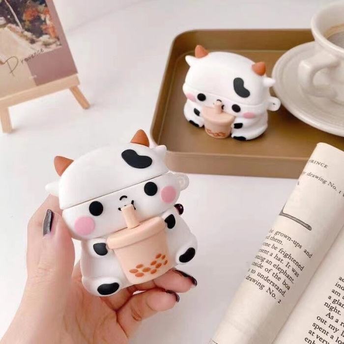 Bubbly Boba Cow Airpods Case (1&2&Pro) by Veasoon