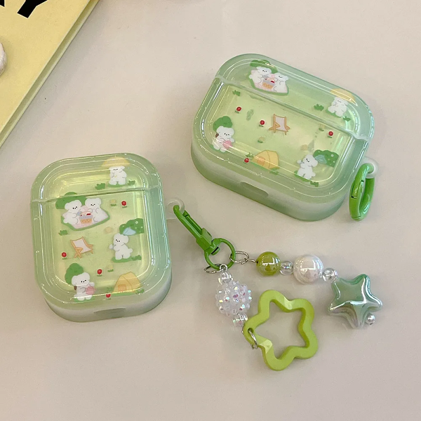 Kitty and Puppy Picnic AirPods Charger Case Cover (2 Designs) by Veasoon