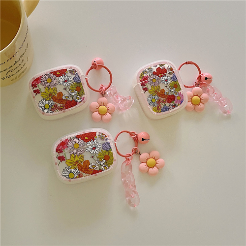 Pink Flower Airpod Case Cover by Veasoon