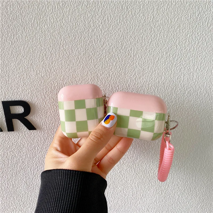 Pastel Checkerboard AirPods Charger Case Cover by Veasoon