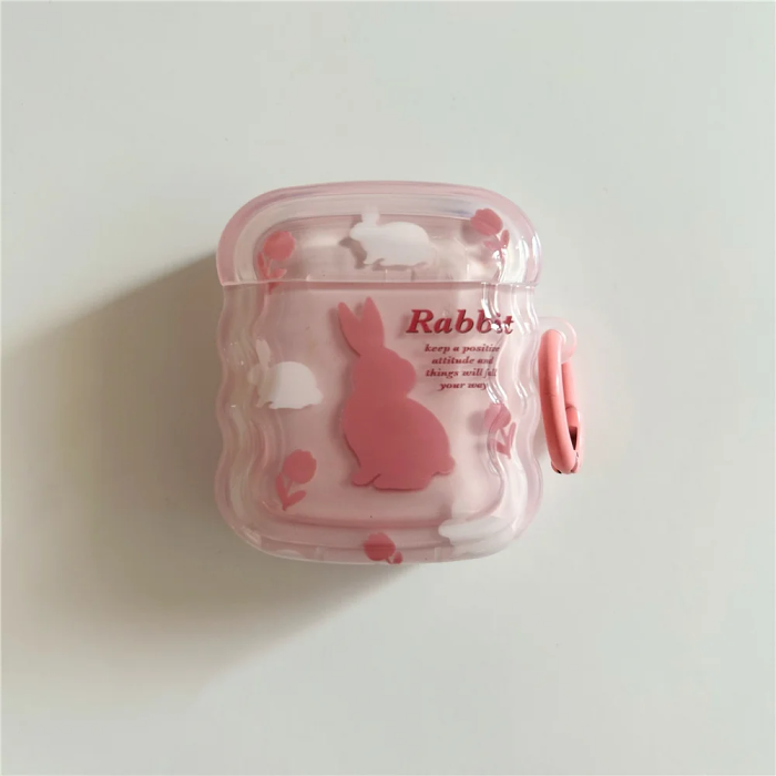 Pink Rabbit AirPods Charger Case Cover by Veasoon