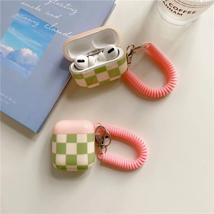 Pastel Checkerboard AirPods Charger Case Cover by Veasoon