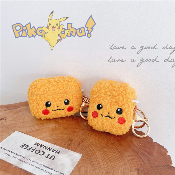 Fluffy Pikachu Airpod Case Cover by Veasoon