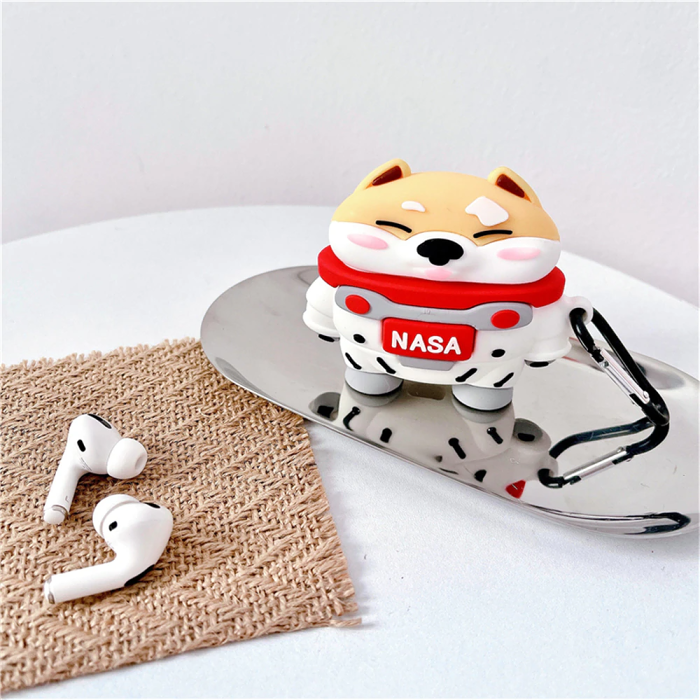 Shiba Inu Astronaut Airpod Case Cover by Veasoon