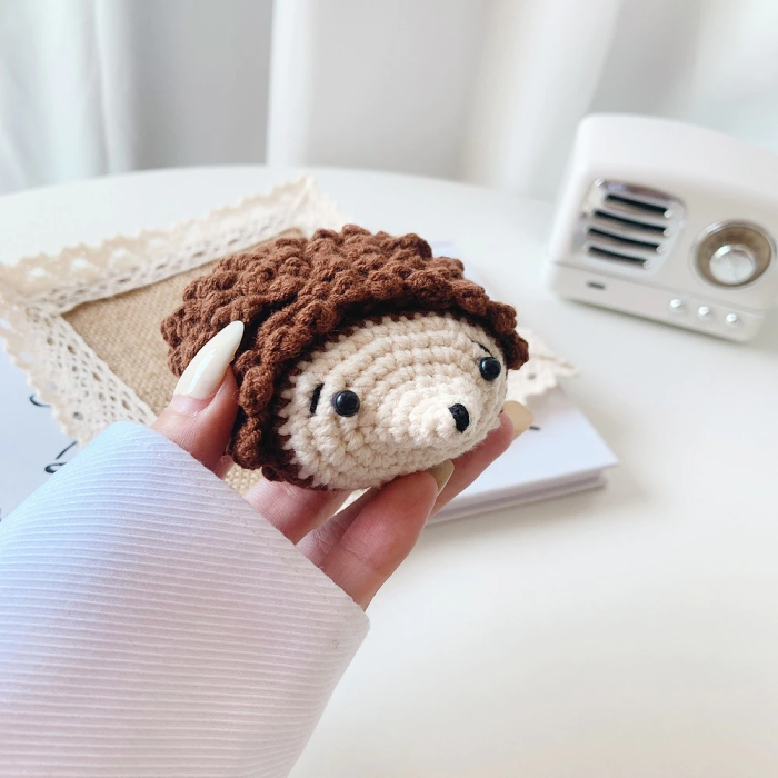 Knitted Hedgehog Airpod Case Cover by Veasoon