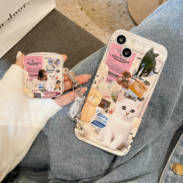 Cat Collage AirPods Charger Case Cover by Veasoon