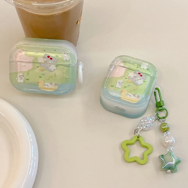 Kitty and Puppy Picnic AirPods Charger Case Cover (2 Designs) by Veasoon