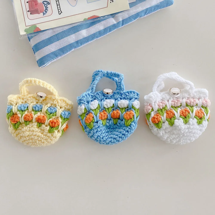 Knitted Tulip Bag AirPods Charger Case Cover (3 Colours) by Veasoon