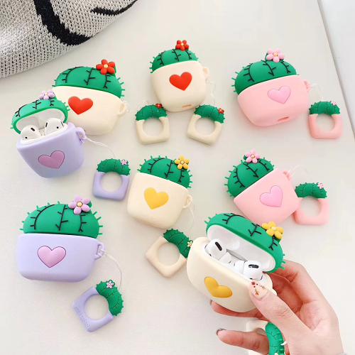 Heart Cactus Airpod Case Cover (4 Colours) by Veasoon