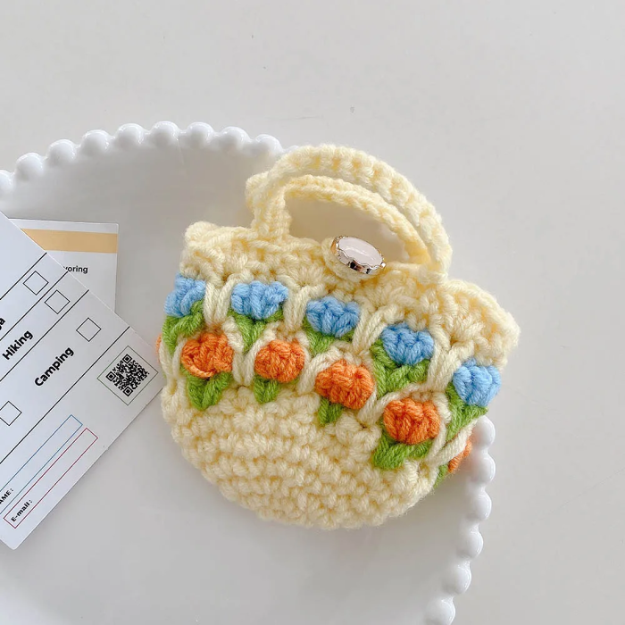 Knitted Tulip Bag AirPods Charger Case Cover (3 Colours) by Veasoon