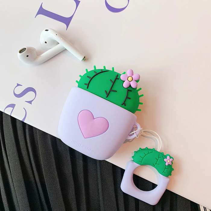 Heart Cactus Airpod Case Cover (4 Colours) by Veasoon