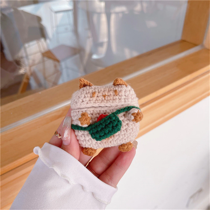 Knitted Kitten AirPods Case Cover by Veasoon