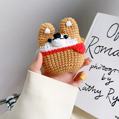 Knitted Shiba Inu AirPod Case Cover by Veasoon