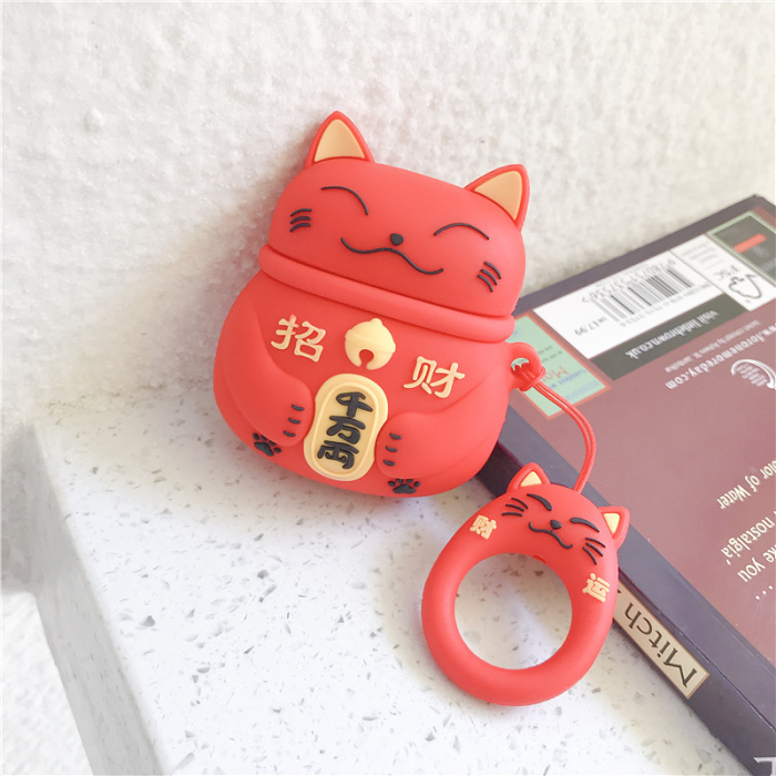 Lucky Cat Airpod Case Cover (3 Colours) by Veasoon