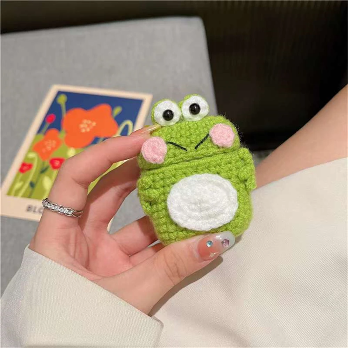 Crochet Frog AirPods Case Cover by Veasoon