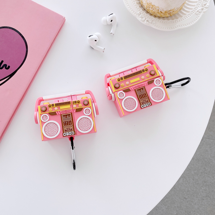 Pink Boombox Airpod Case Cover by Veasoon
