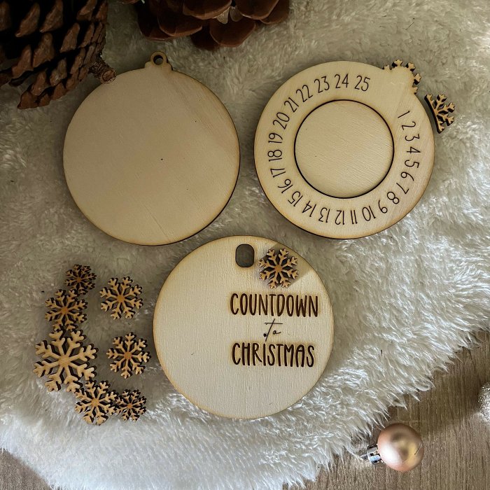 Handmade Wood CarvingsCountdown to Christmas Sliding Ornament