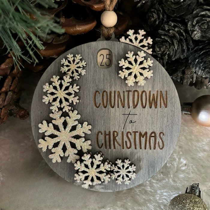 Handmade Wood CarvingsCountdown to Christmas Sliding Ornament