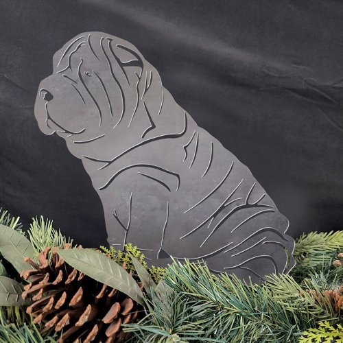 Shar Pei Metal Silhouette