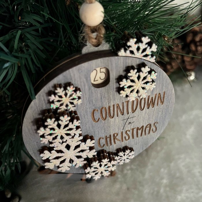 Handmade Wood CarvingsCountdown to Christmas Sliding Ornament