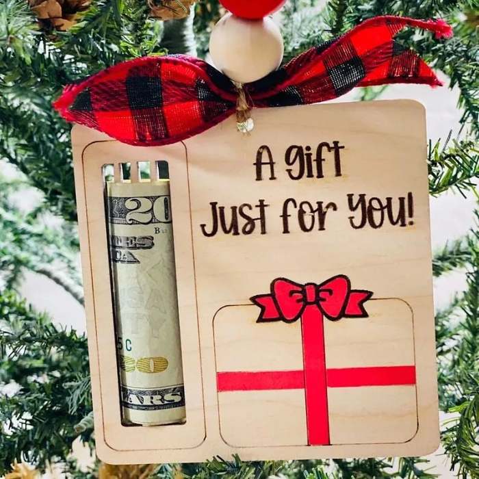 Christmas Wooden Money Holder Gift