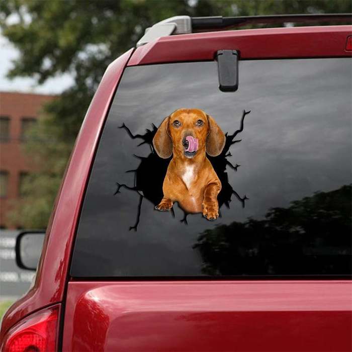 3D Stereo Dog Crack Sticker