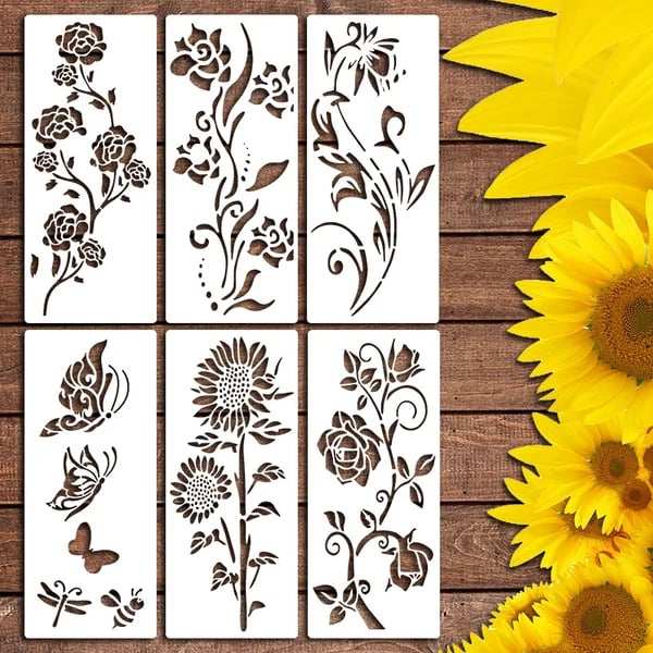 DIY decoration---Garden Fence Large Flower Stencils