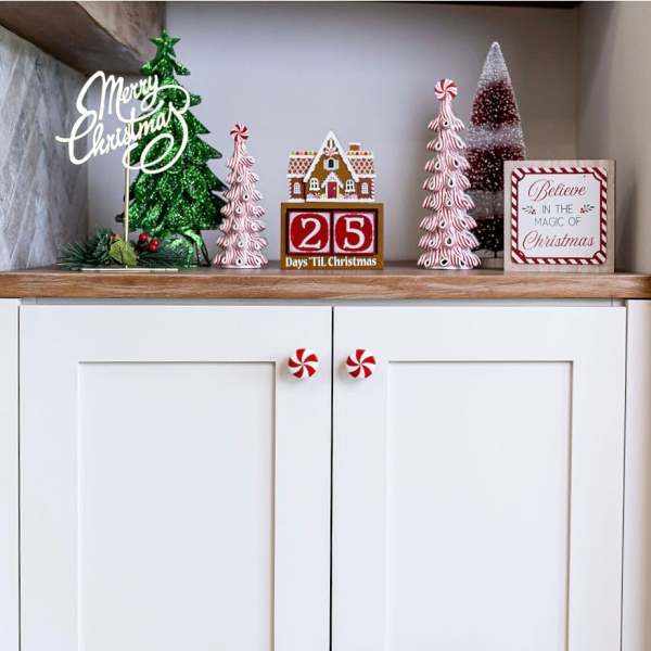 Early Christmas Sale  Set of 2 pcs Christmas Peppermint Knob Button Cover