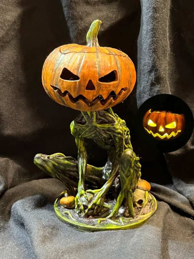 Halloween Scary Swamp Monster Pumpkin Head Ornament  by Veasoon